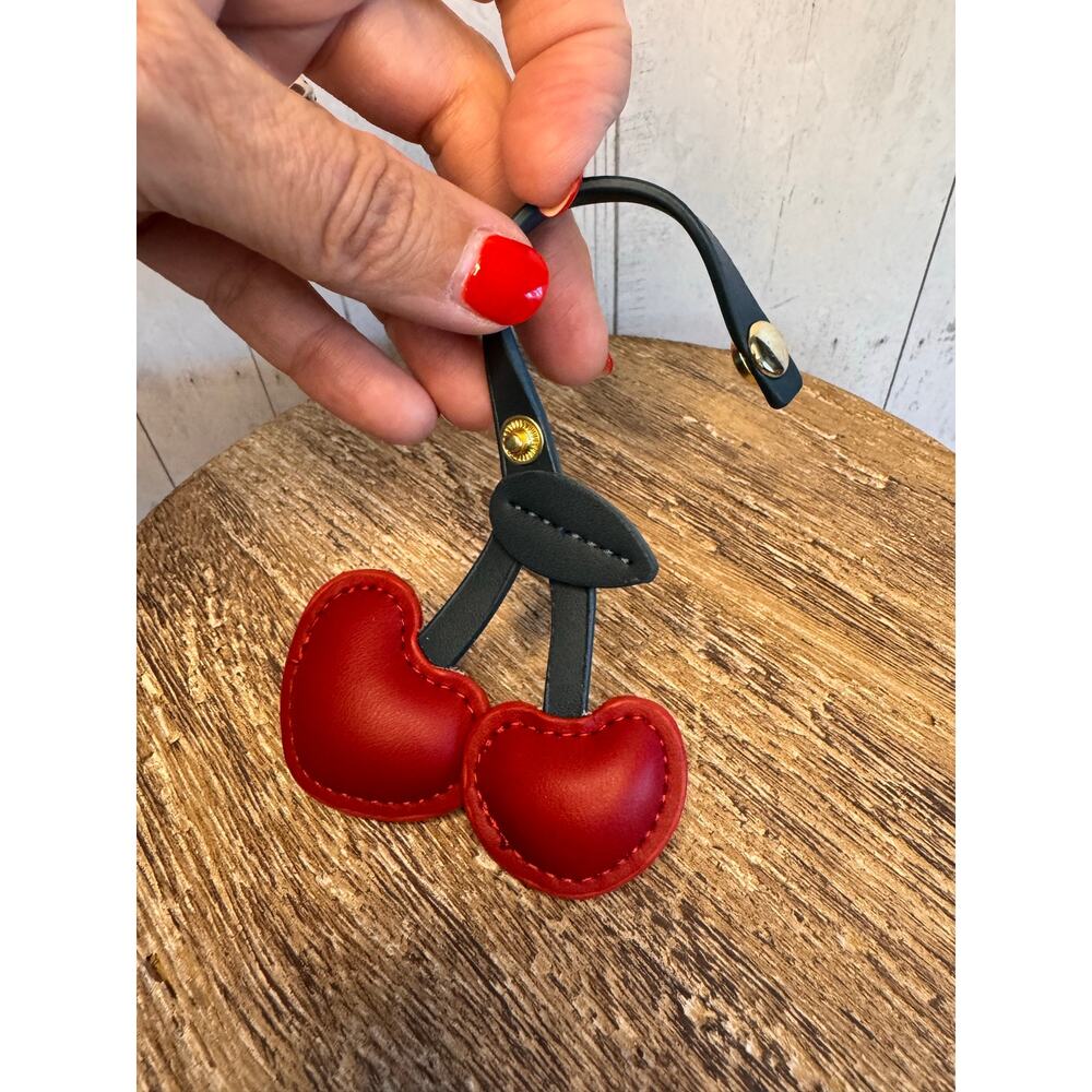 Bag Charm Dark Red Cherry Purse Charm Fruit Keychain Flair NEW FAST SHIP